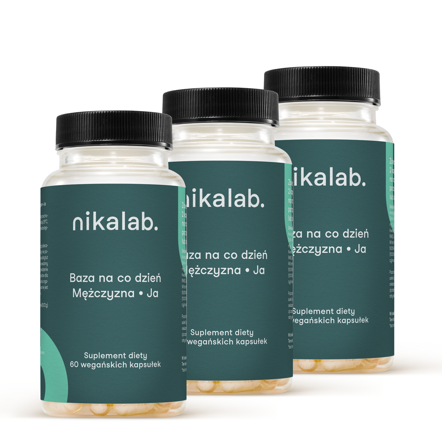 Zestaw trzech słoiczków Baza na co dzień Mężczyzna Ja, 18-49 lat – suplement diety nikalab.