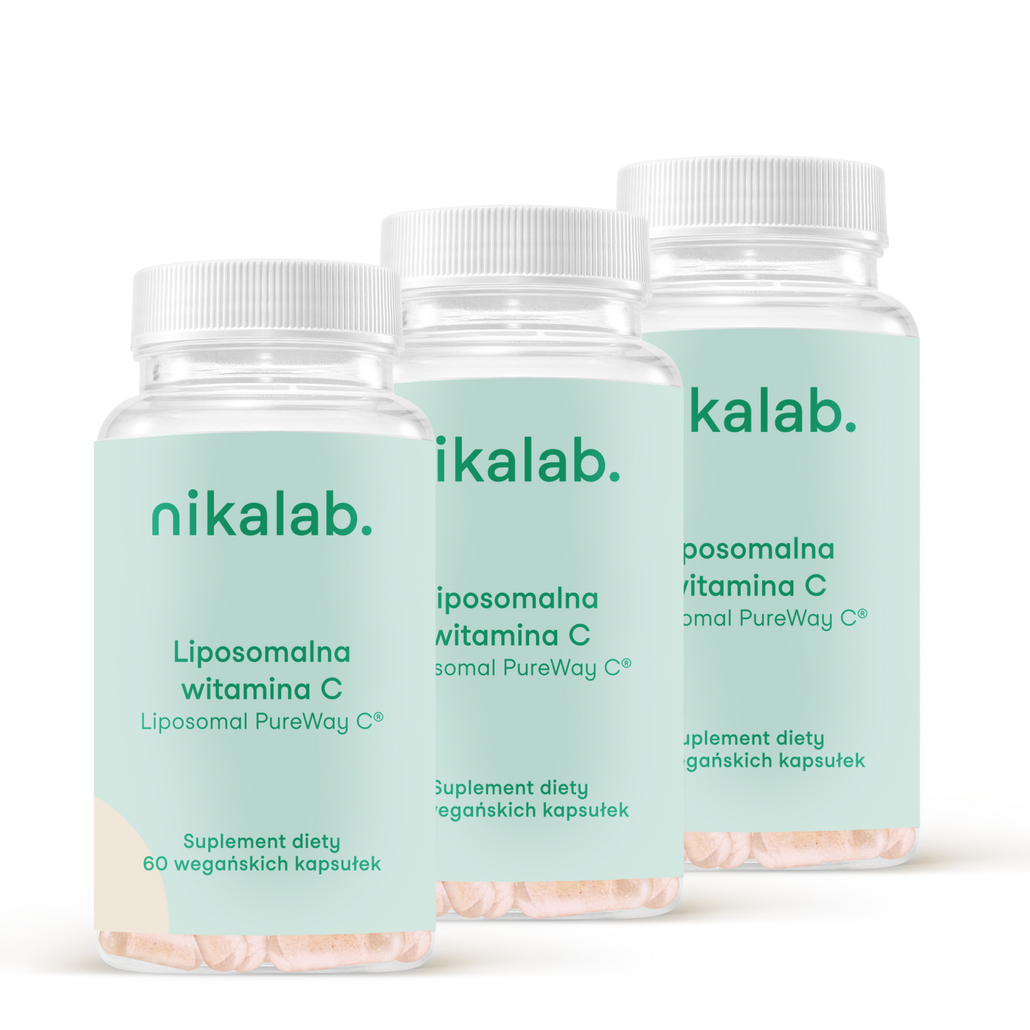 Zestaw trzech słoiczków Liposomalna witamina C – suplement diety nikalab.