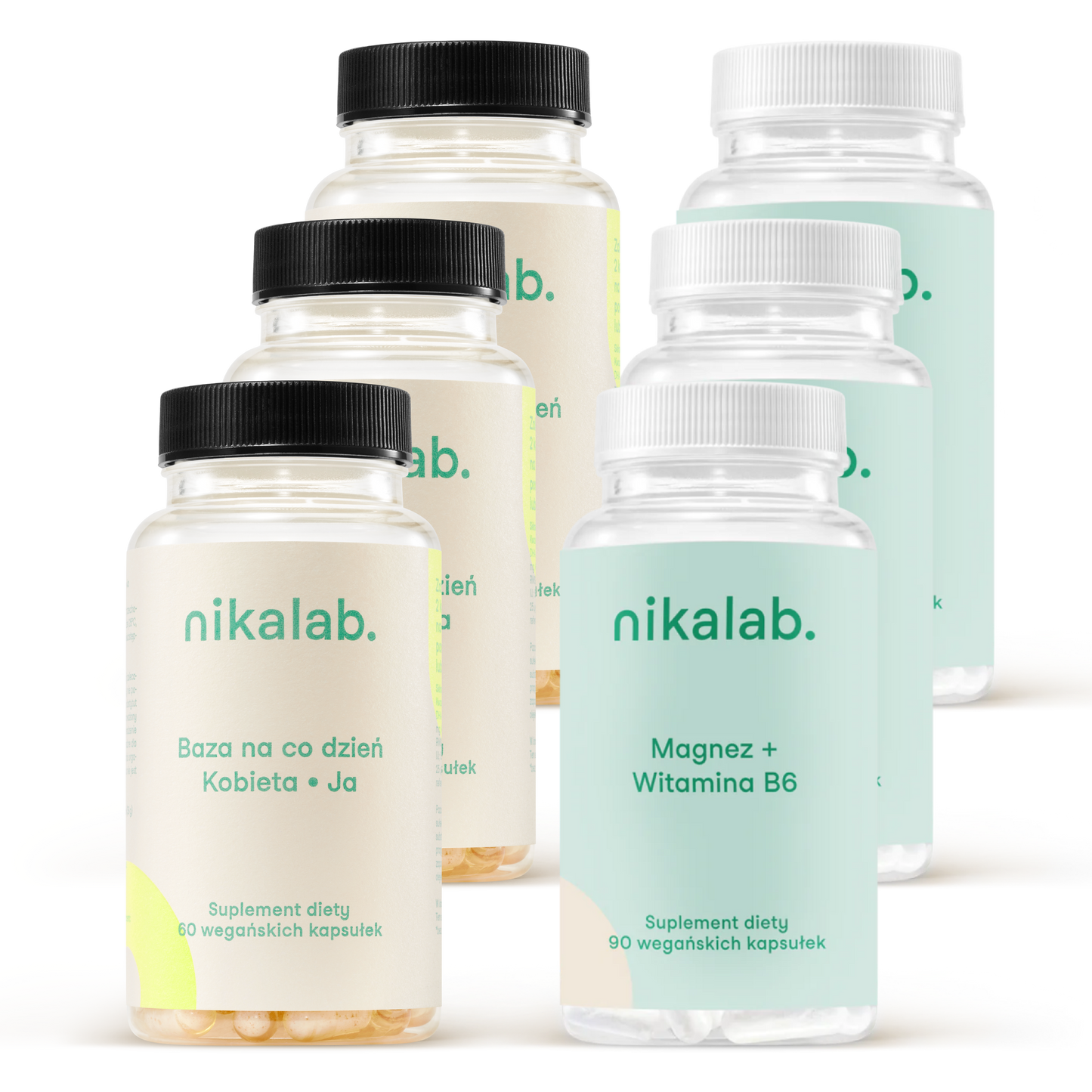 Trzy zestawy „fundament” dla kobiet 18–49 lat – suplementy diety nikalab.