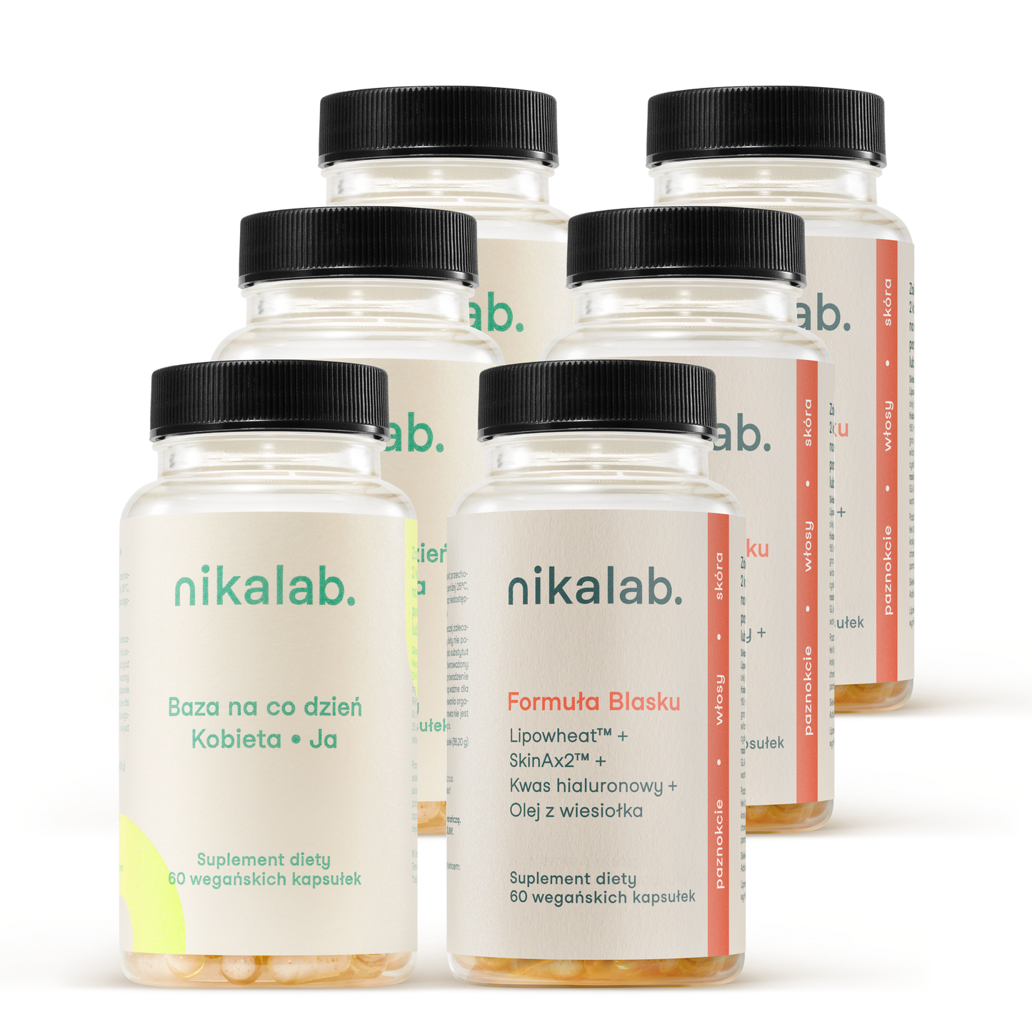 Trzy zestawy „piękno” dla kobiet 18–49 lat – suplementy diety nikalab.