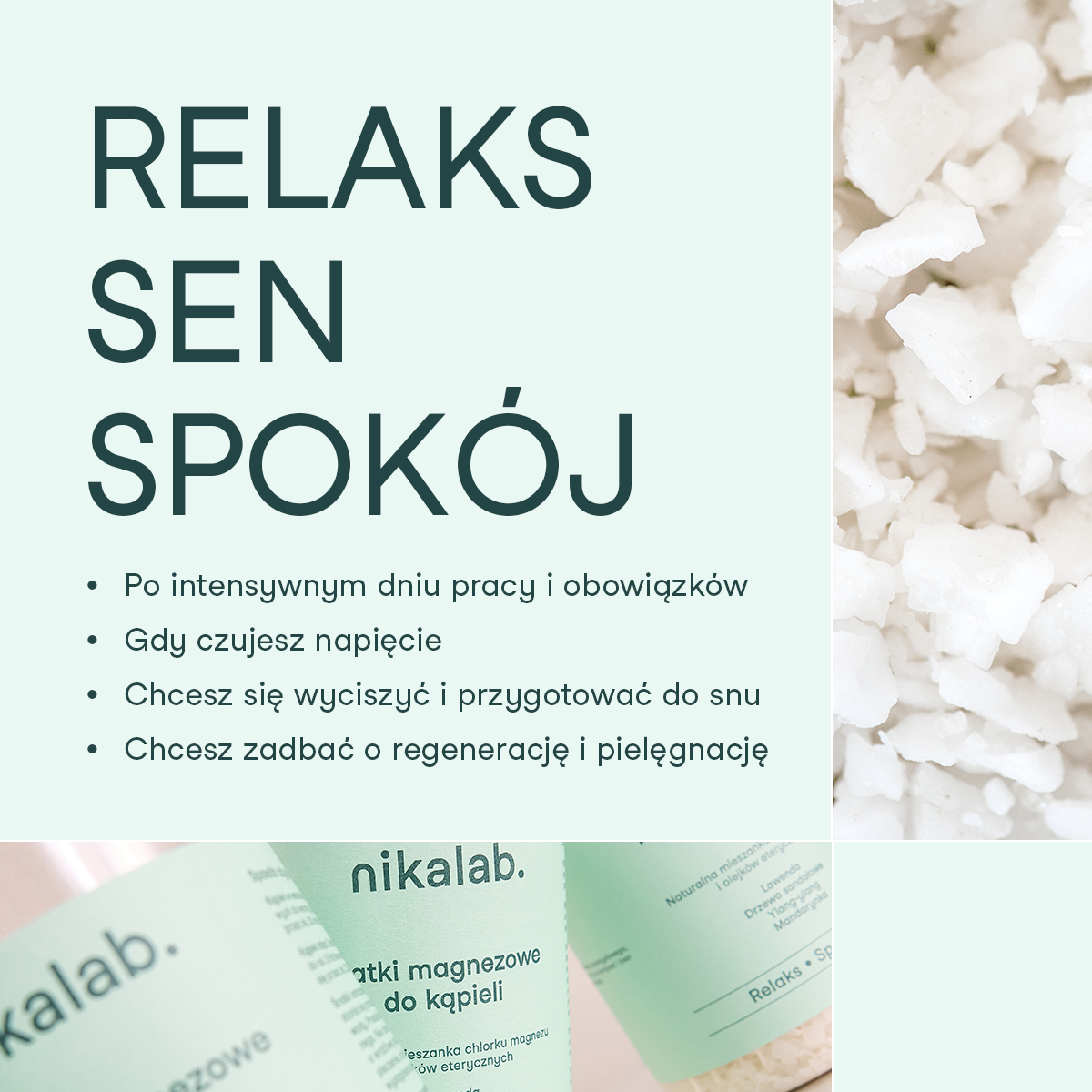 Płatki magnezowe do kąpieli RELAKS