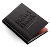 Okładka książki „The Bowl Book. Przewodnik po kuchni roślinnej” autorstwa Natalii Kusiak, w minimalistycznej, eleganckiej czarnej oprawie z czerwonymi brzegami kartek.