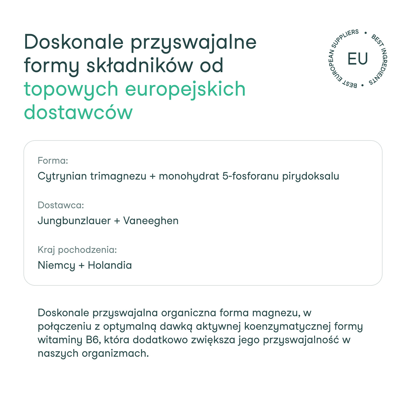 Składniki od najlepszych europejskich dostawców – gwarancja jakości w suplementach nikalab.